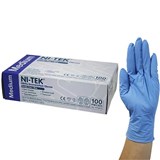 NITEK NITRILE PREMIUM GLOVES POWDER FREE MEDIUM BLUE BOX 100