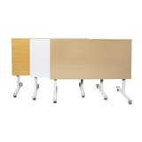 PIVOT WHITE FLIP TOP TABLE 1500 X 750MM OAK TOP