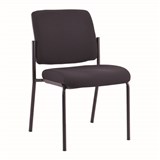 BURO LINDIS 4 LEG CHAIR BLACK POWDERCOAT FRAME NO ARMS JETT BLACK