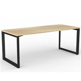 OLG ANVIL STRAIGHT WORKSTATION BLACK FRAME 1800 X 750MM NEW OAK RAVINE
