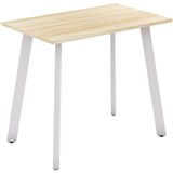 OLG FLARE BAR LEANER 4 LEG WHITE FRAME 1200MM X 750MM NEW OAK RAVINE