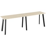 OLG FLARE BAR LEANER 6 LEG BLACK FRAME 3000MM X 750MM NORDIC MAPLE 2PIECE TOP