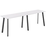 OLG FLARE BAR LEANER 6 LEG BLACK FRAME 3000MM X 750MM WHITE 2PIECE TOP