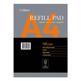 COLLINS RULED REFILL PAD A4 160PAGES GREY