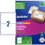 AVERY 959019 PREMIUM SHIPPING LABELS WITH AVERYECO 2UP WHITE 100 SHEETS