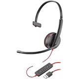 HP POLY BLACKWIRE 3215 MONAURAL USBC HEADSET 35MM PLUG  USBCA ADAPTER BLACK