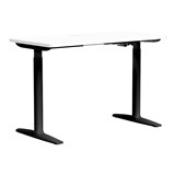 BURO SYNTRA HEIGHT ADJUSTABLE WHITE DESK 1200 X 600MM BLACK FRAME
