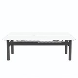 BURO SYNTRA HEIGHT ADJUSTABLE WHITE DESK BACK TO BACK 1500 X 750MM BLACK FRAME