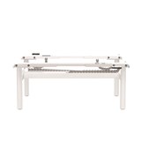 BURO SYNTRA HEIGHT ADJUSTABLE DESK BACKTOBACK FRAME ROUND LEG WHITE